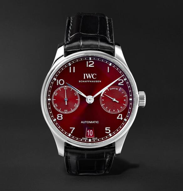 The burgundy dial fake IWC looks special and eye-catching.